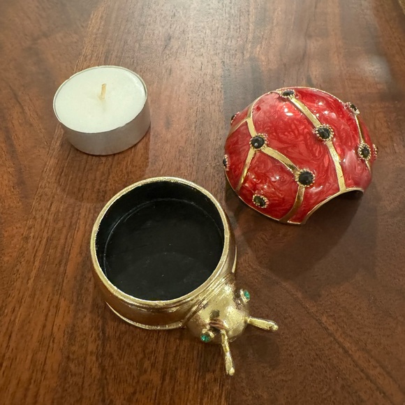 Ladybug trinket tea candle holder - Picture 3 of 5